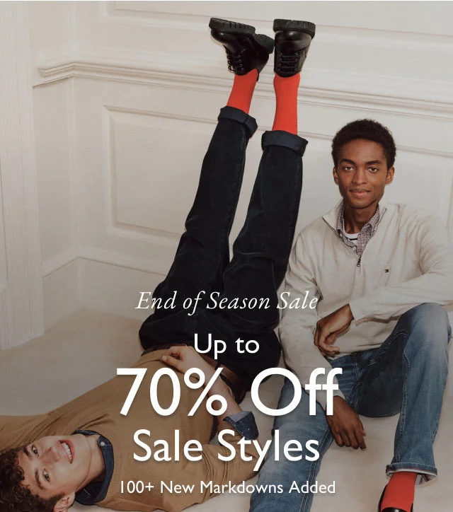 End of season sale                                            Up to 70% off sale styles                                            100+ new markdowns added
