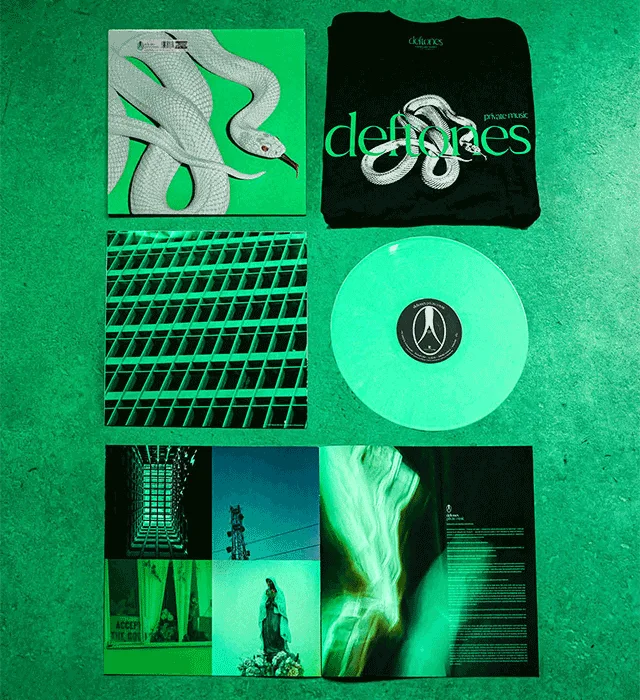 New Music Friday Deftones private music. Hot Topic Exclusive Lily Pad Green Vinyl LP and Tee