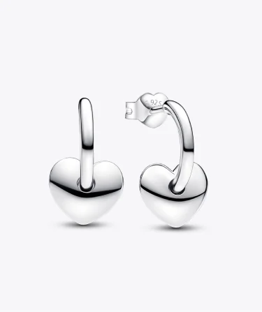 Heart Open Hoop Earrings