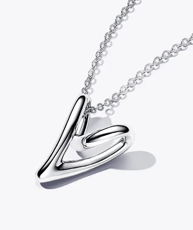 Organically Shaped Heart Pendant Necklace