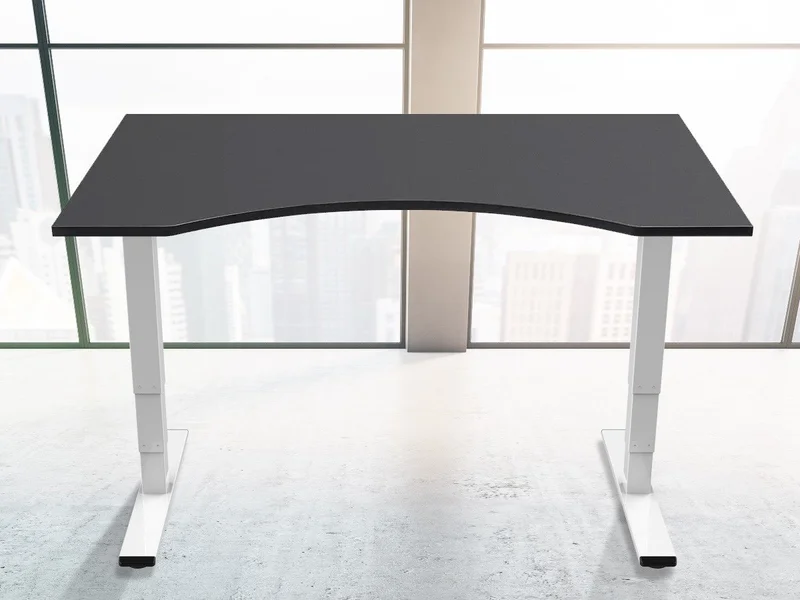 Dual Motor Height Adjustable 3-Stage Electric Sit-Stand Desk Frame, v2, White