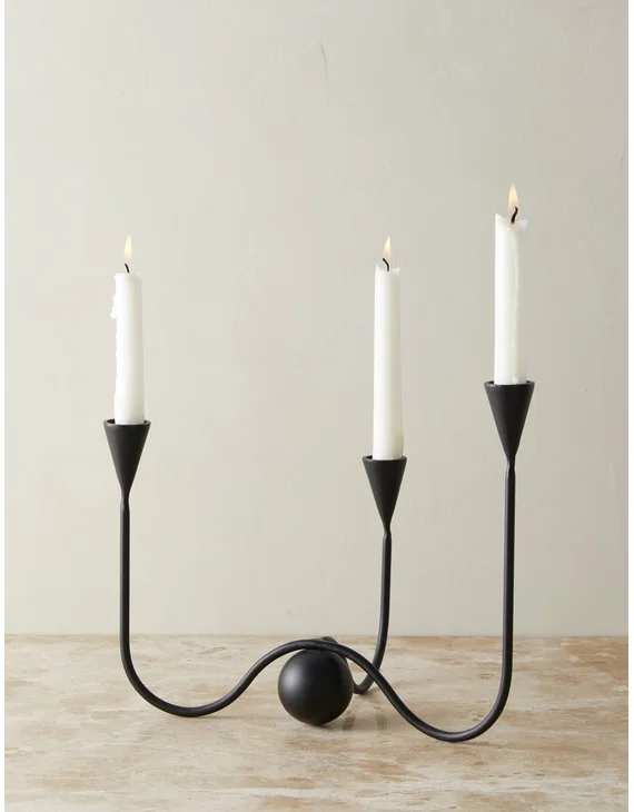 Orb Candelabra by Sarah Sherman Samuel-Black / 3 Candle