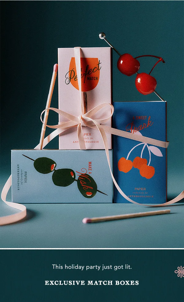 this holiday party just got lit. exclusive match boxes