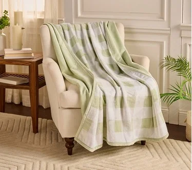 Home Reflections Reversible Rib & Plush 60x80 Printed Throw