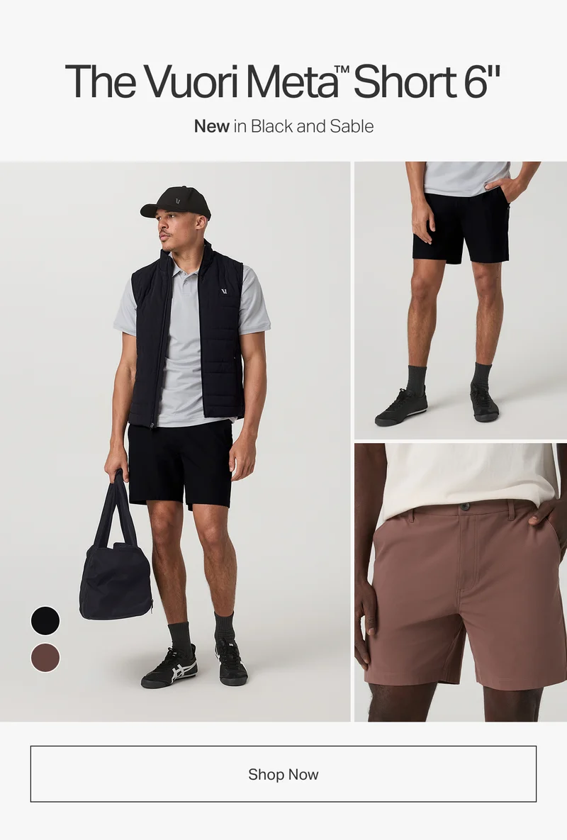 The Vuori Meta Short 6" - New in Black and Sable