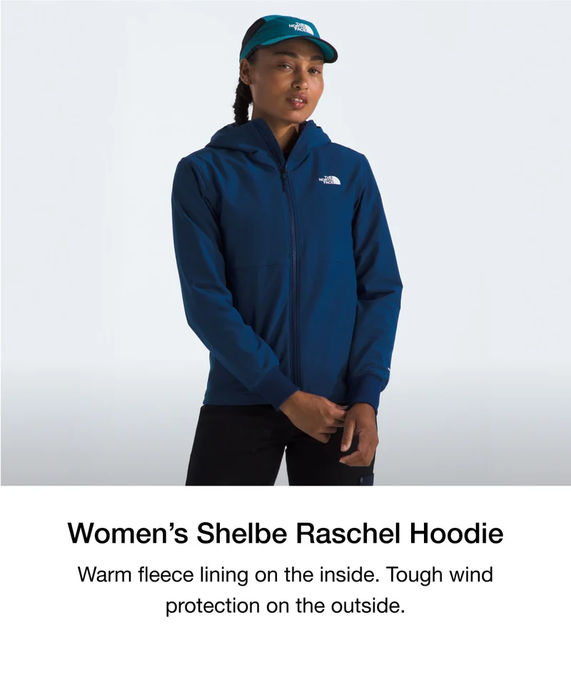 Women's Shelbe Raschel Hoodie. Warm fleece lining on the inside. Tough wind protection on the outside.