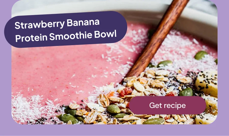Strawberry Banana Protein Smoothie Bowl