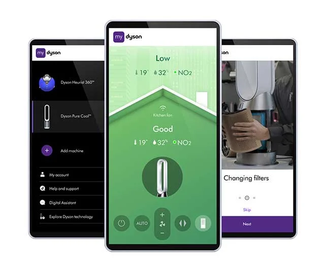Smartphone with the Dyson app