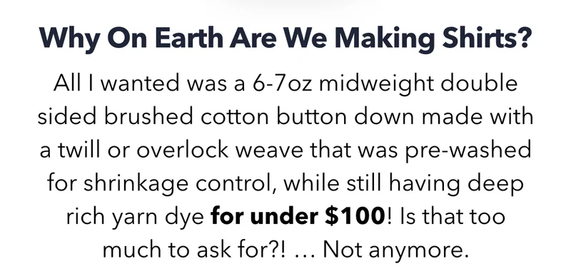 Why On Earth Are We Making Shirts?