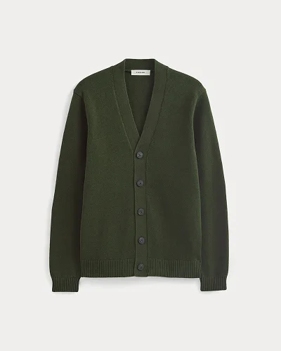 Image | The Classic Cardigan in Everyday Cotton | Dark Green