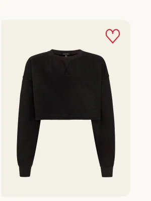 LuxeFleece Cropped Sweatshirt in Black