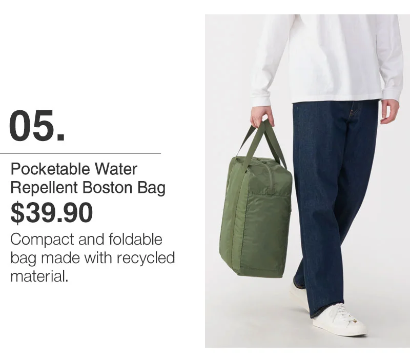 Shop Pocketable Water Repellent Tall Boston Bag