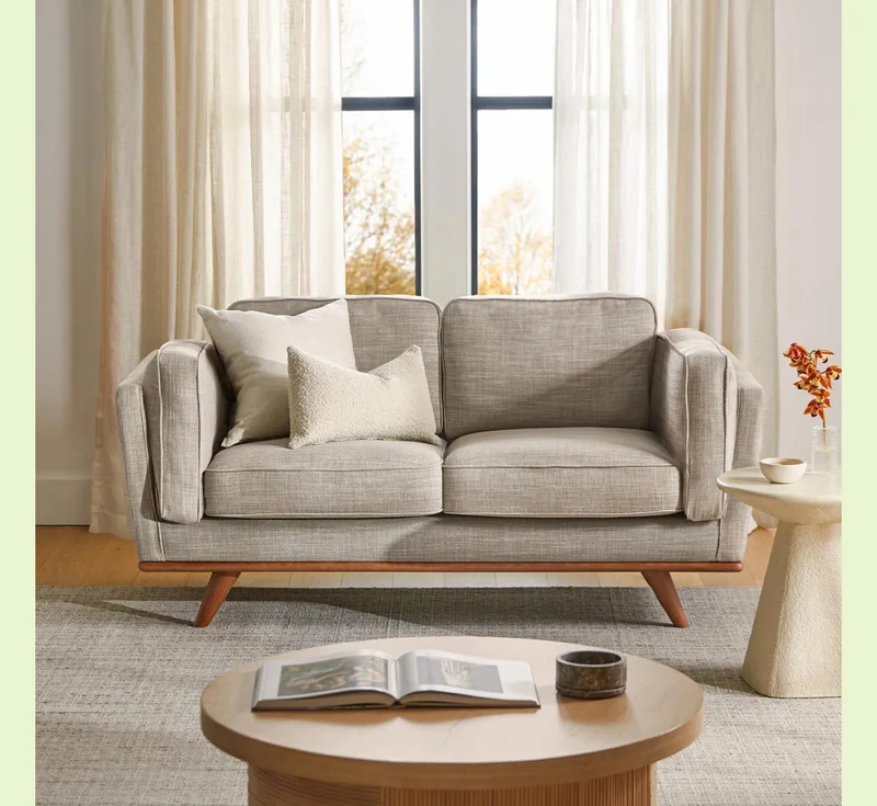 Timber Loveseat in grey.