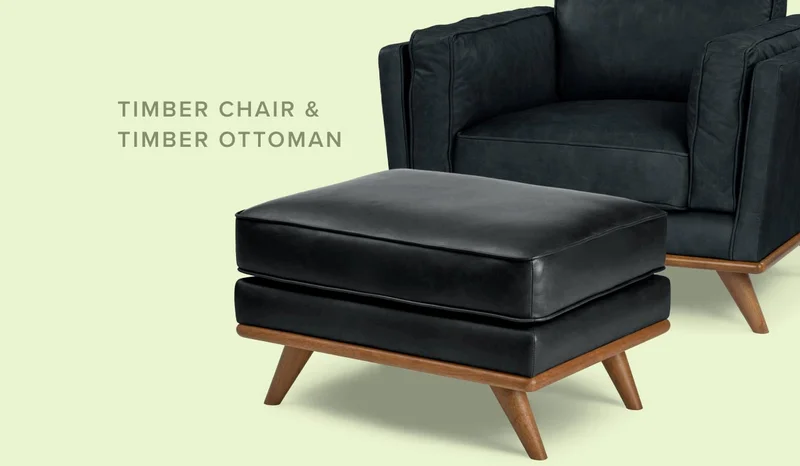 Timber Chair and Timber Ottoman