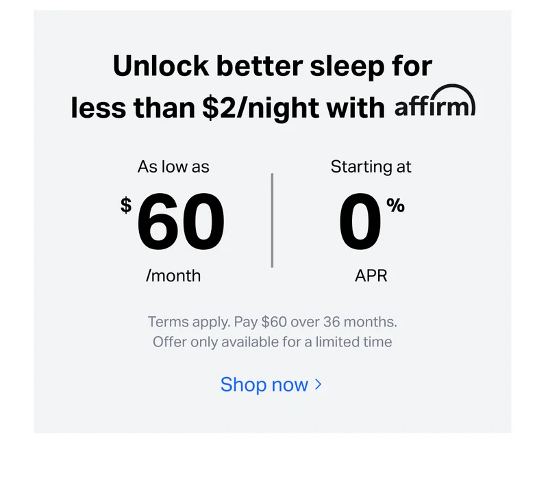 Unlock better sleep for less than $2/night with affirm