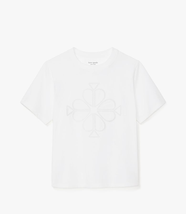 Embroidered Spade Flower Logo Tee