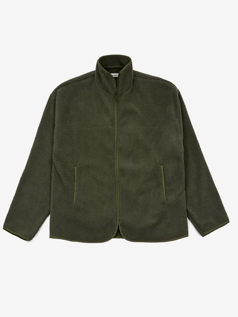 Image of Estudio Niksen Boxy Wide Fleece - Khaki