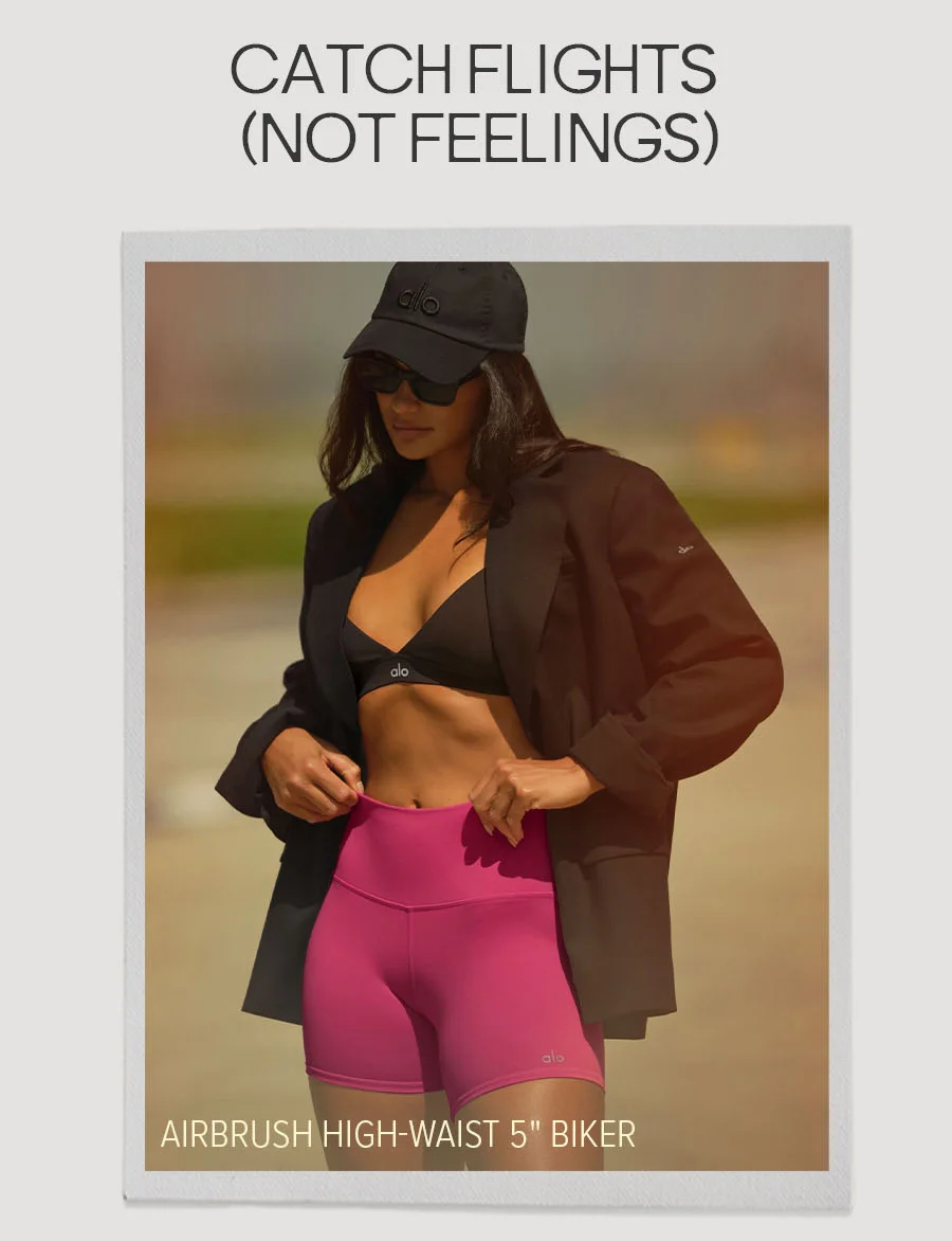 CATCH FLIGHTS (NOT FEELINGS) AIRBRUSH HIGH-WAIST 5IN BIKER