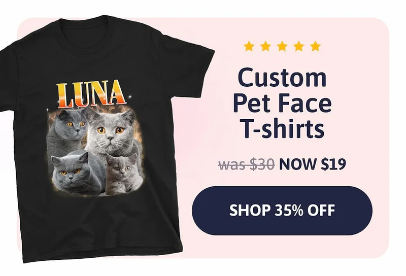 Custom Pet Face T-shirts. was $30. NOW $19