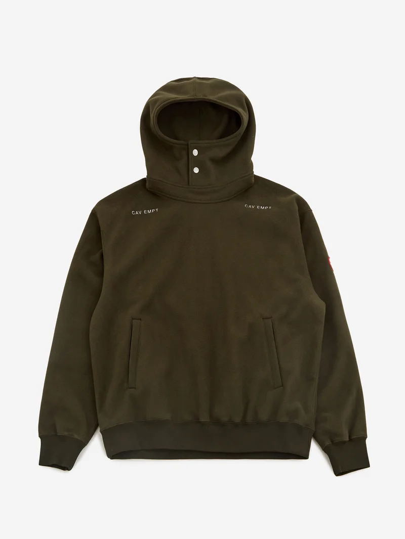 Image of C.E Cav Empt Neck Snap Fleece Hoody - Green