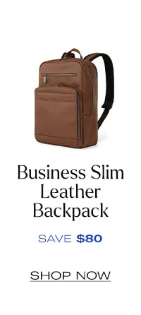 Business Slim Leather Backpack