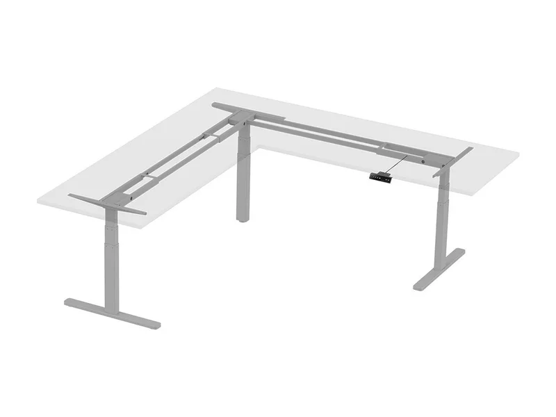 Triple-Motor&nbsp;Sit-Stand L-Shaped Corner Desk Frame, Gray