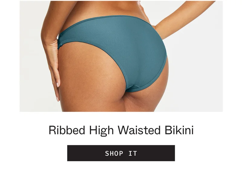 Ribbed High Waisted Bikini Bottom