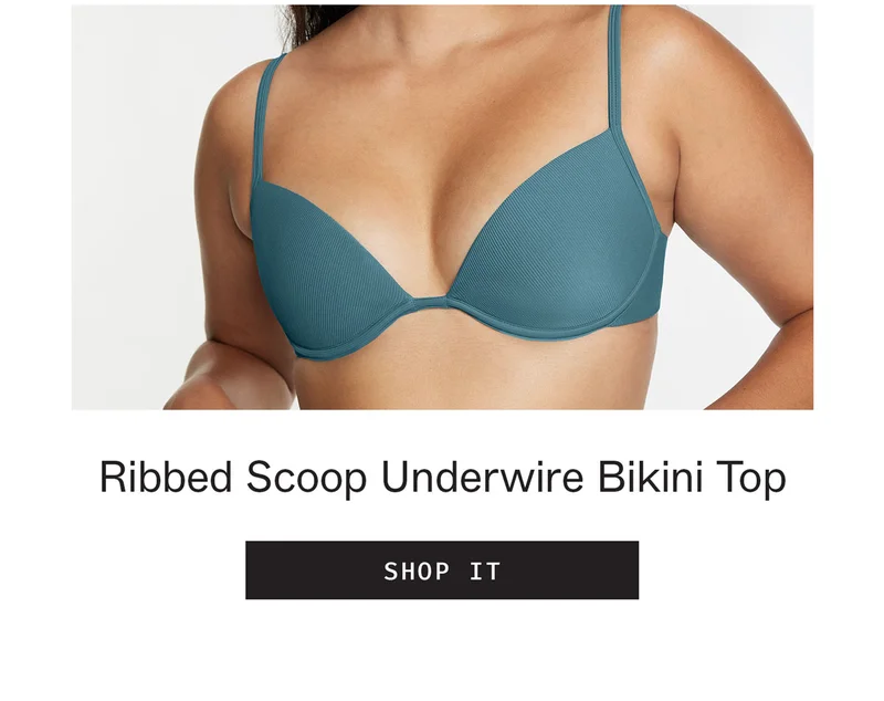 Ribbed Scoop Underwear Bikini Top