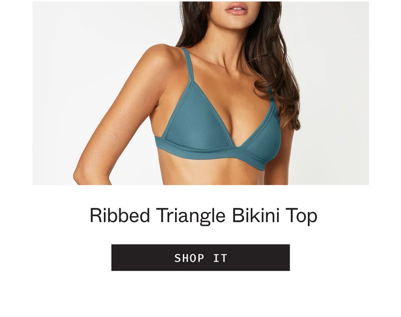 Ribbed Triangle Bikini Top