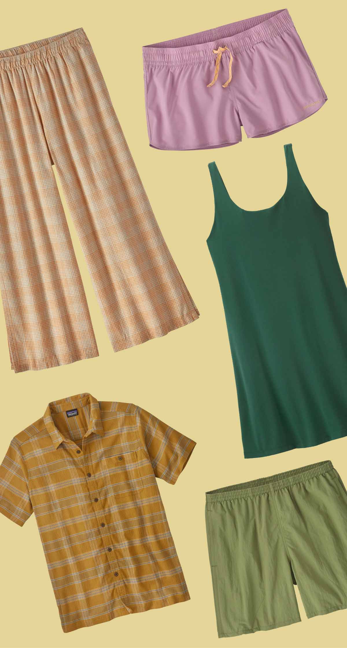 An assortment of summer clothing.