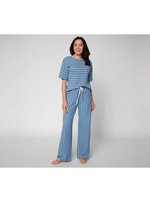 Peace Love World Regular Honeycomb Knit Top and Pant Set