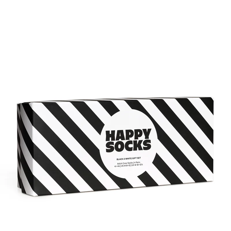 4-Pack Classic Black & White Socks Gift Set