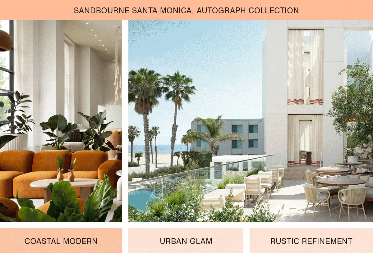 Animation showing different Marriott Bonvoy properties, drives to offers page.