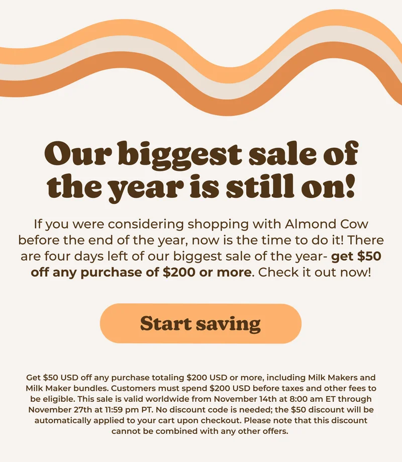 Time is running out - Save $50 off your Milk Maker