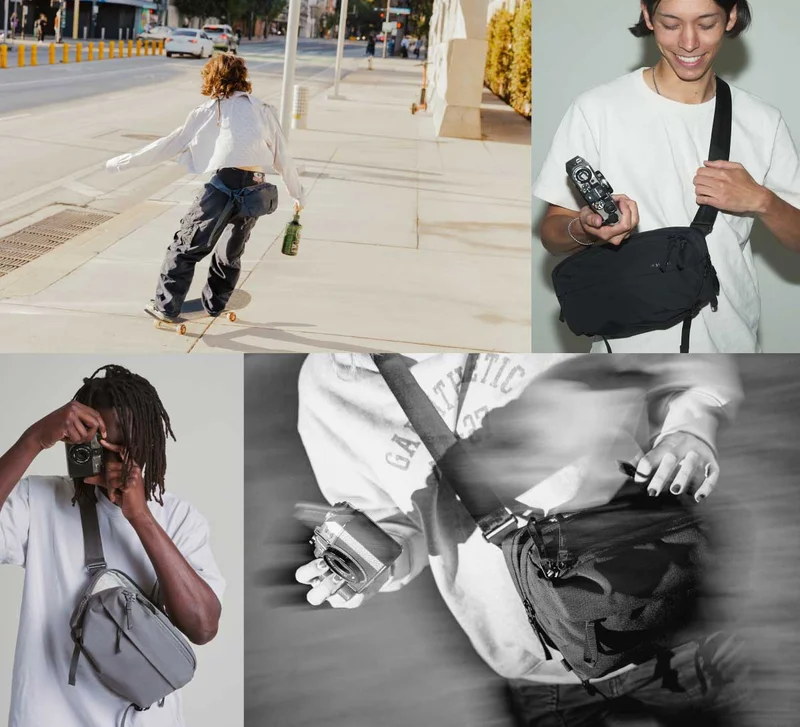 Collage of people using the everything sling.