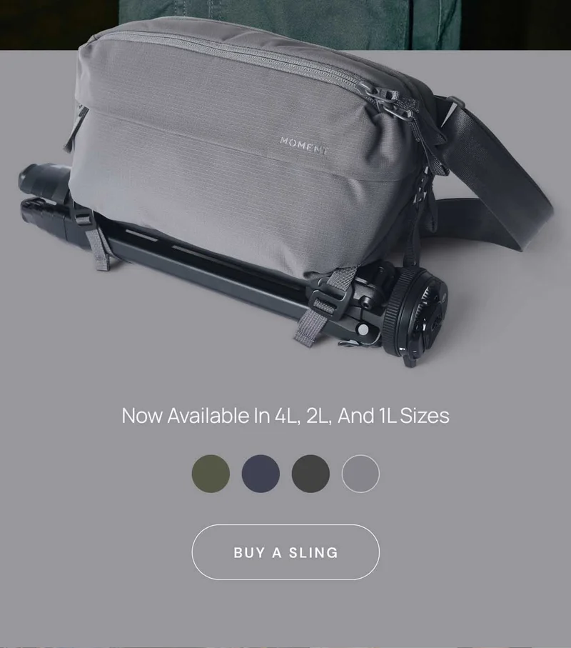 Image of the sling bag - Now available in 4L, 2L, and 1L sizes - Buy a sling
