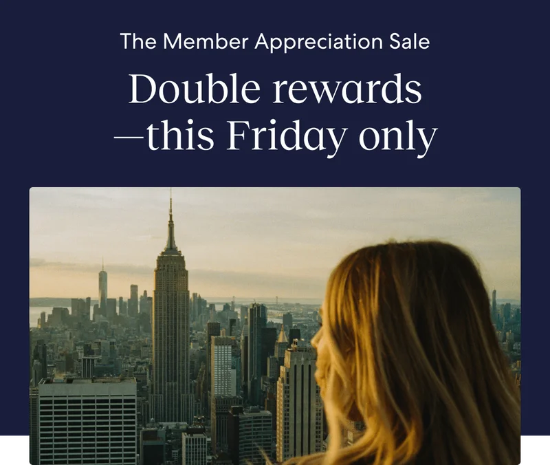 Book to earn double rewards—this Friday only