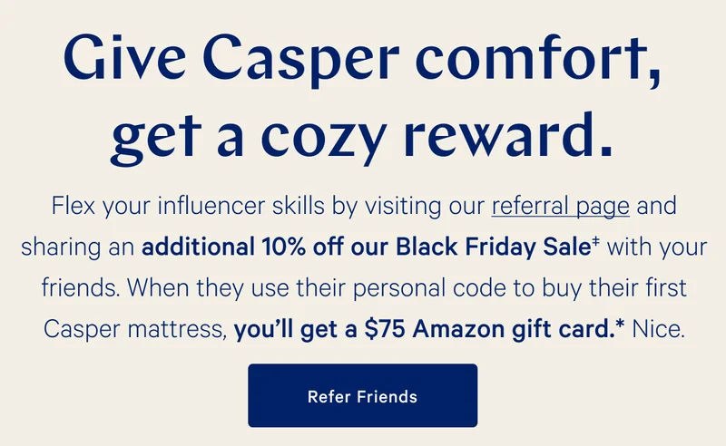 Gift Casper Comfort, Get a cozy reward.