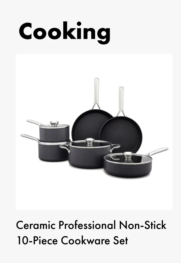 Ceramic Professional Non-Stick 10-Piece Cookware Set