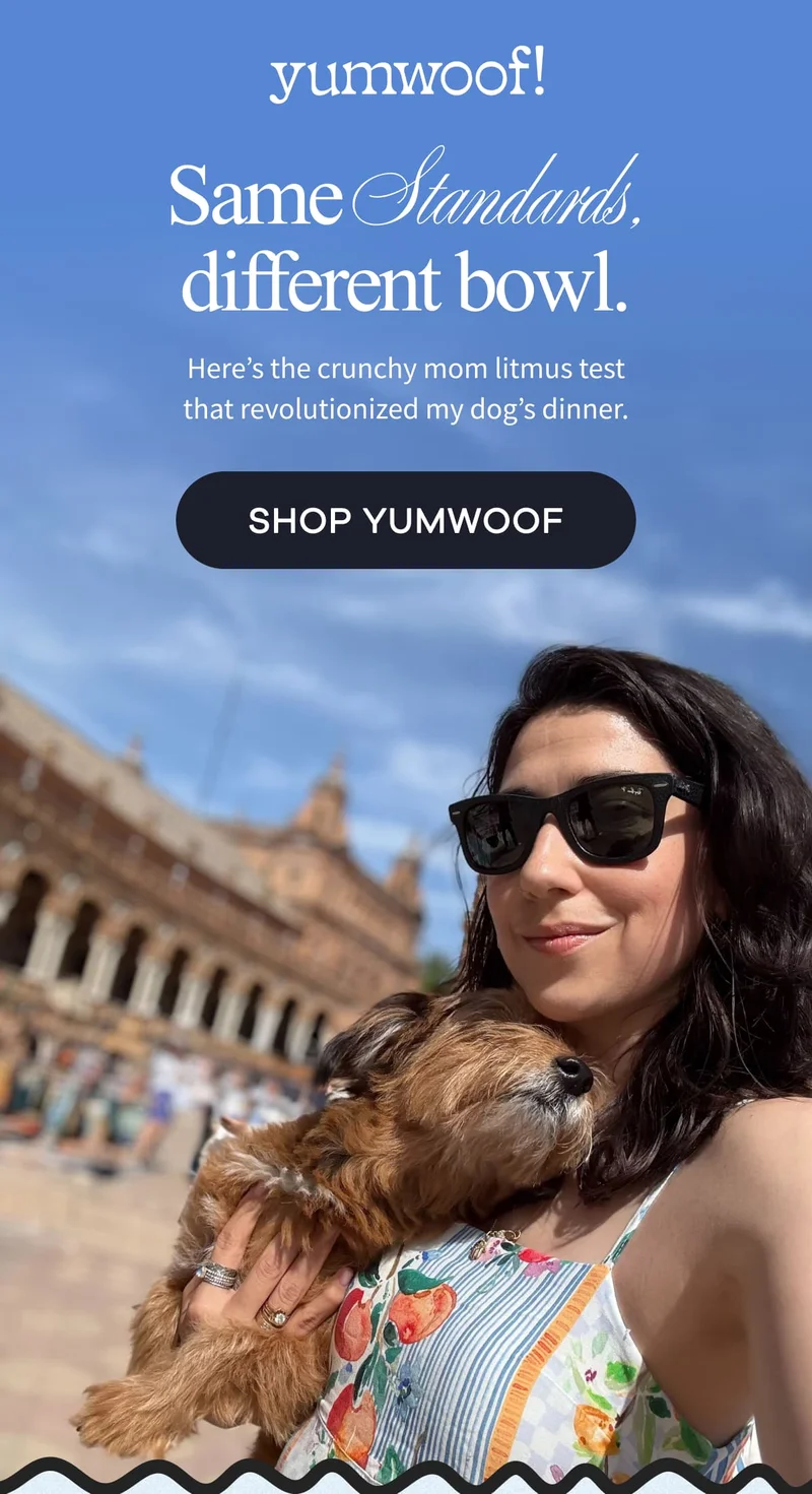 yumwoof! | Same Standards, different bowl. | Here’s the crunchy mom litmus test that revolutionized my dog’s dinner. | SHOP YUMWOOF