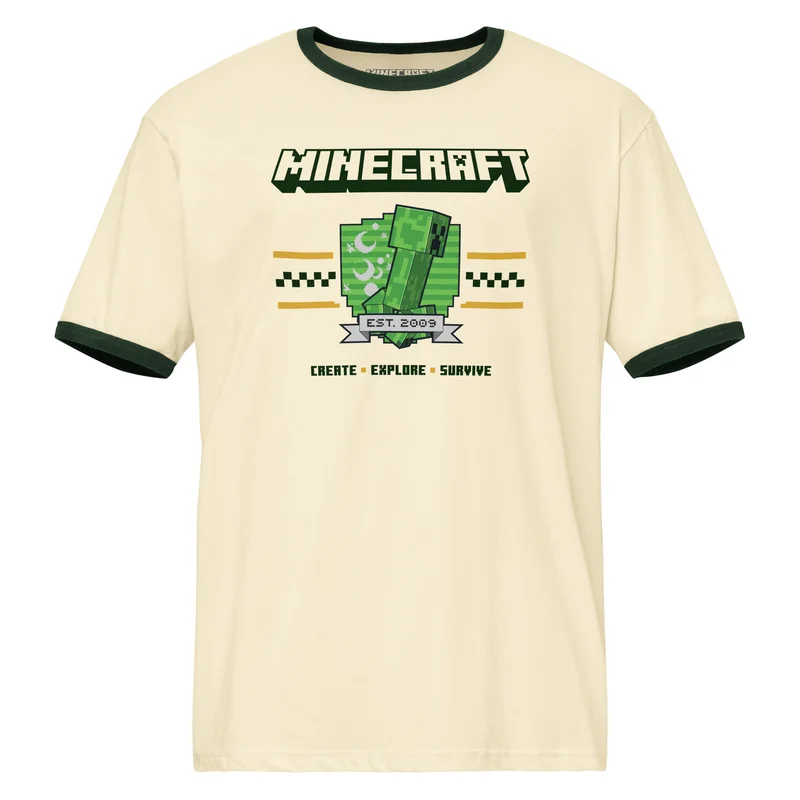 Image of Minecraft Ringer T-Shirt Create, Explore, Survive