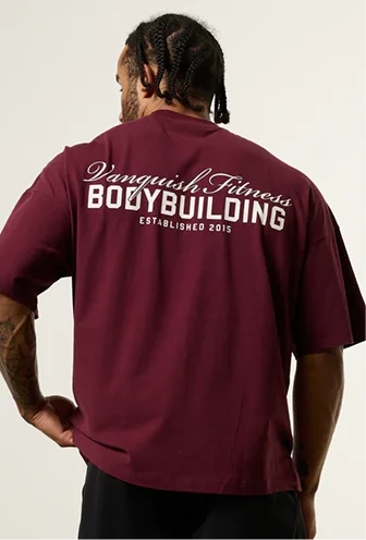 Vanquish Bodybuilding Oxblood Oversized Boxy T Shirt