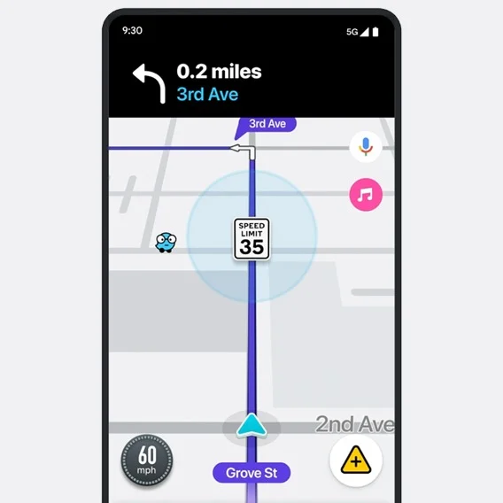 Illustration of a smartphone using waze