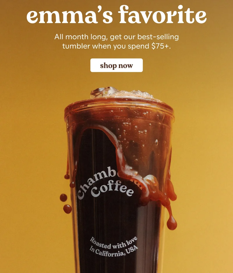 free transparent tumbler on orders over $75