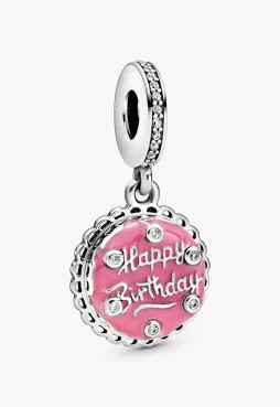 Pink Birthday Cake Dangle Charm