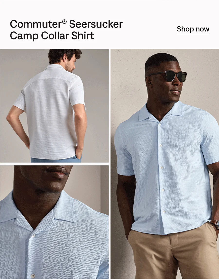 Commuter® Seersucker Camp Collar Shirt - Classic