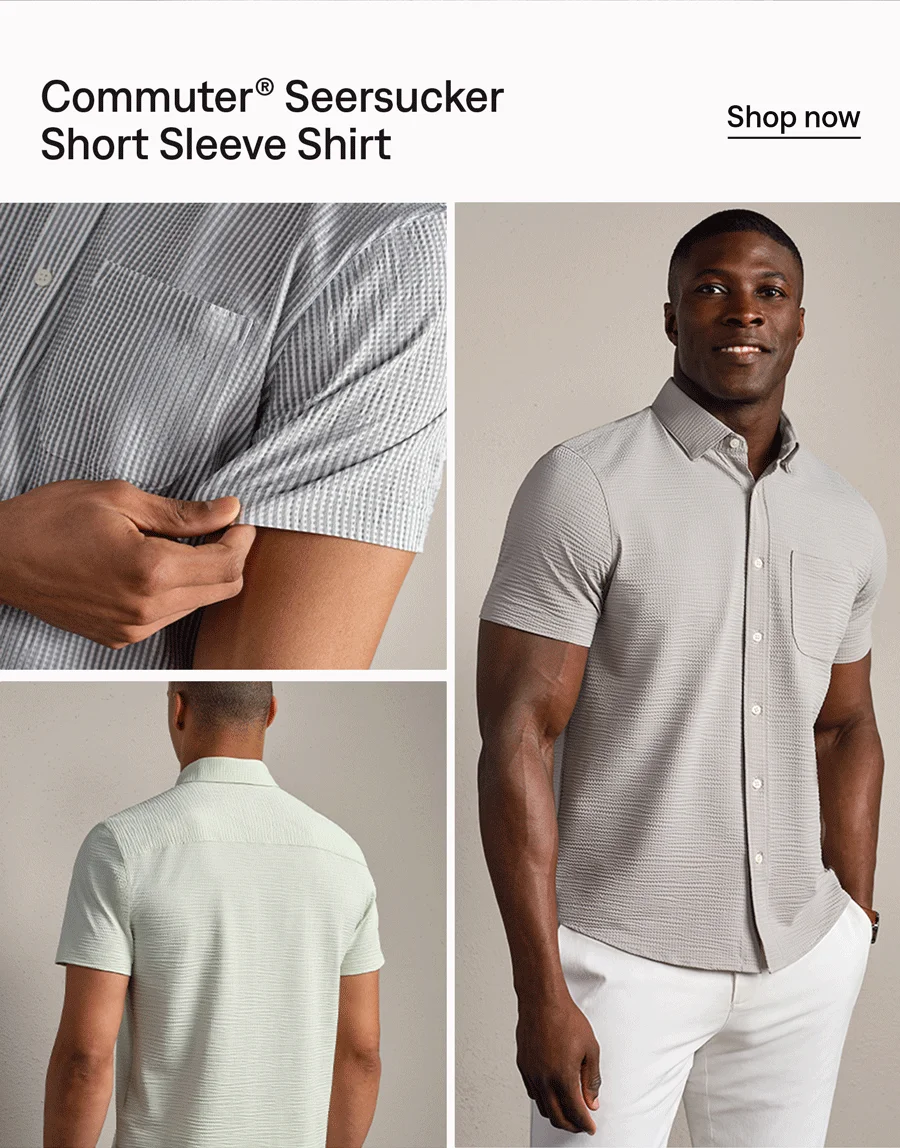 Commuter® Seersucker Short Sleeve Button Down