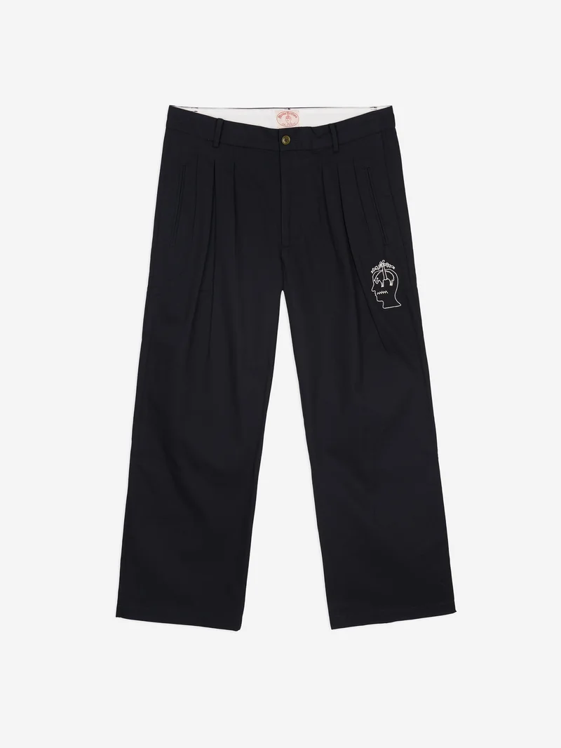 Image of Brain Dead x Brooks Brothers Pleated Chino Trouser - Navy