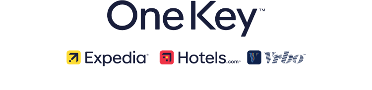 One Key Expedia, HCOM and Vrbo logo