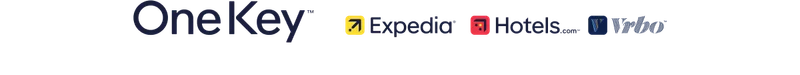 One Key Expedia, HCOM and Vrbo logo